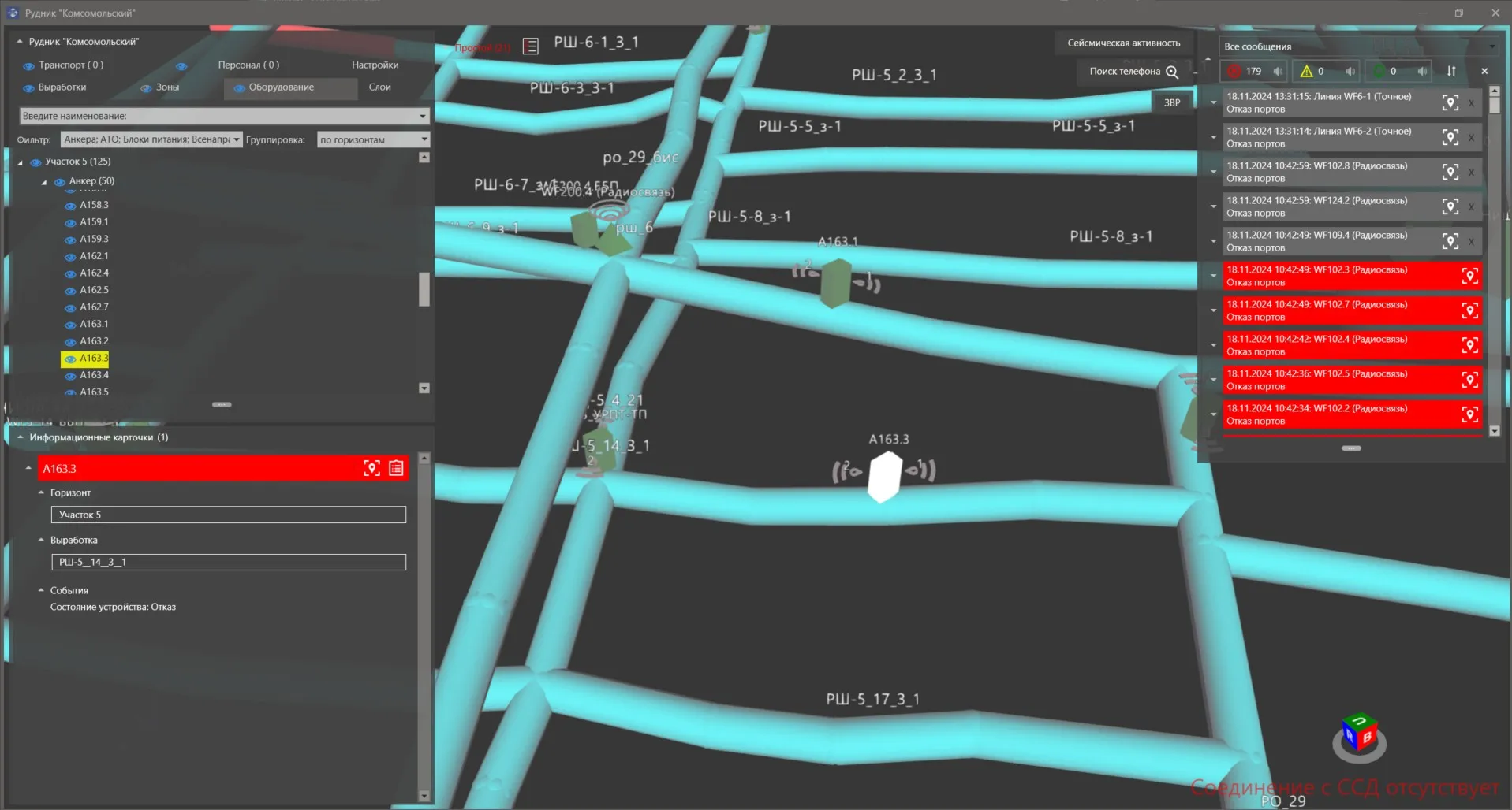 Программно-технический комплекс «Горный диспетчер» Телеметрия оборудования